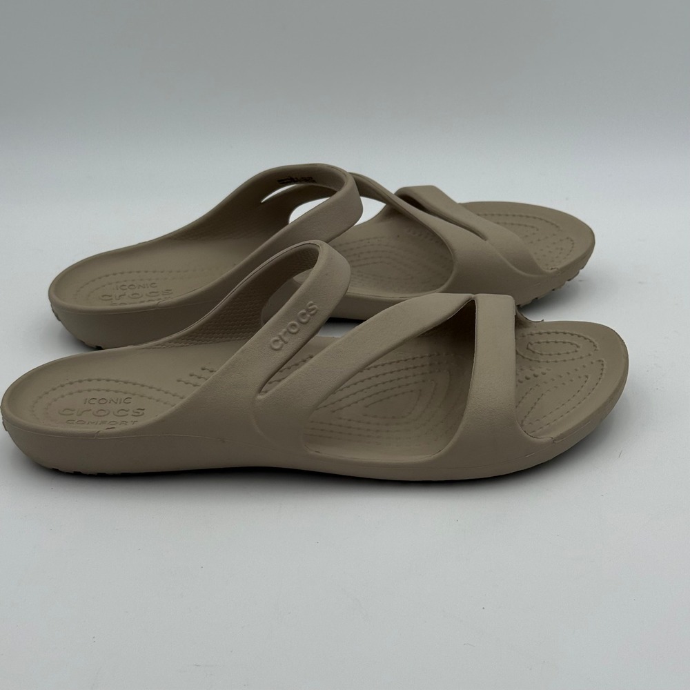 Crocs Swiftwater Sandal Khaki Tan Women 10 Strappy Slip On Comfort 203998 - Picture 2 of 7